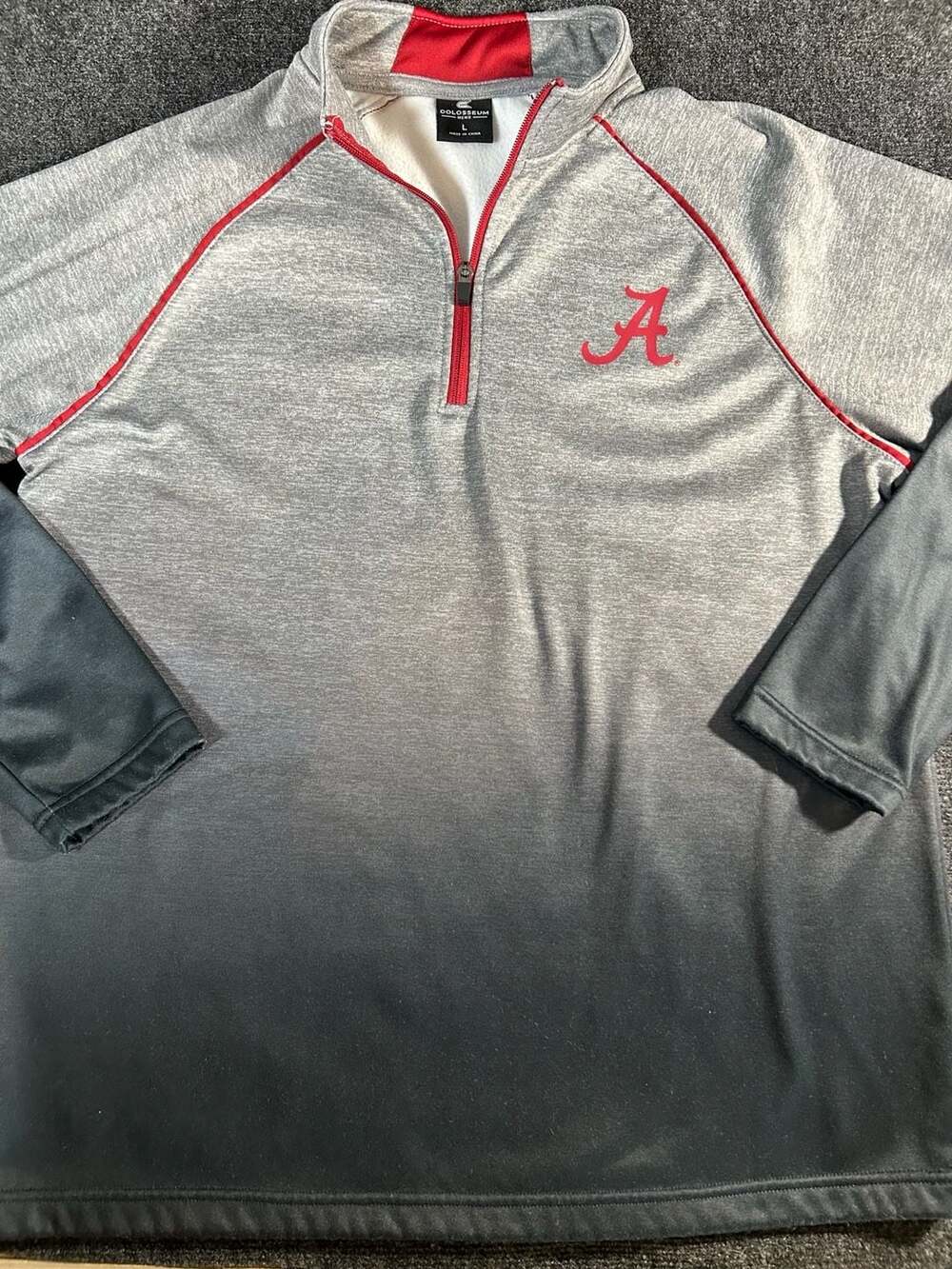 Colosseum Men's Alabama Crimson Tide Heathered Gray Quarter-Zip Pullover Jacket